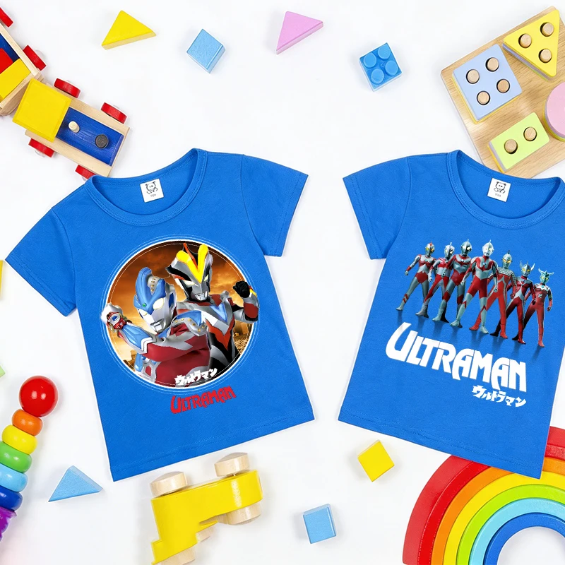 

Cute Ultramans Kids Colorful T-shirt Anime Game Cartoon Cotton Boy Toddler Tees Streetwear Casual ShortSleeve Child Clothes Tops