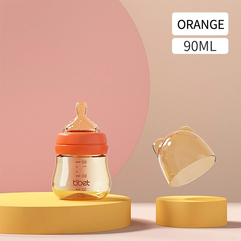 BBET Newborn Feeding Bottle Baby PPSU Anti-fall Milk Bottle Anti-Flatulence Feeding Bottle Silicone Pacifier Water Cup 90ML