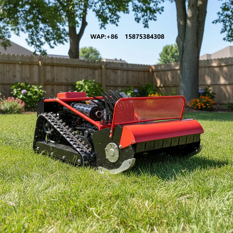 Upgraded Version All Terrain Agriculture Rubber Remote Control Robot Flail Lawn Mower With CE Certificate