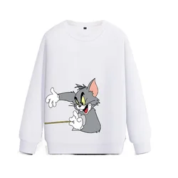 Tom and Jerry hoodie women's round neck hoodie Tom hoodie Jerry couple hoodie fashion round neck hoodie couple round neck hoodie