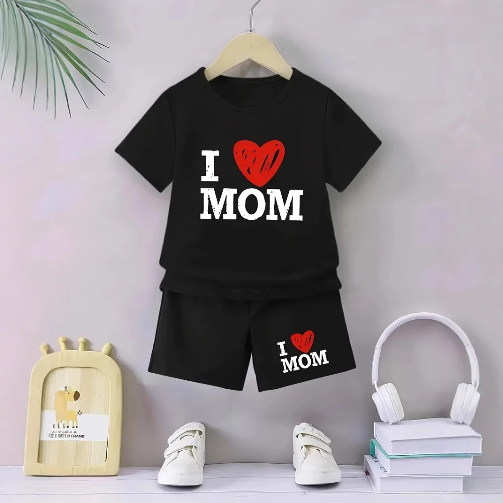 Summer Baby Boy Cartoon 2-piece Set Round Neck T-shirt+Shorts Cool and Breathable Clothes