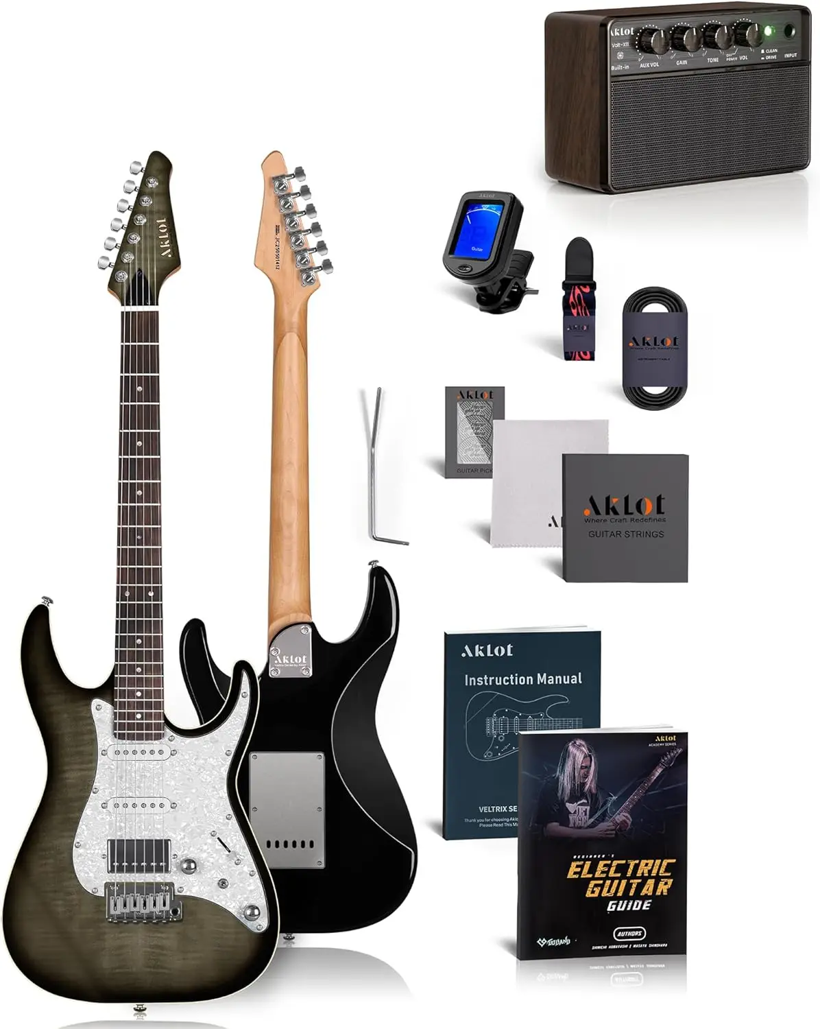 Electric Guitar Kit with Mini Amplifier - Complete Starter Package