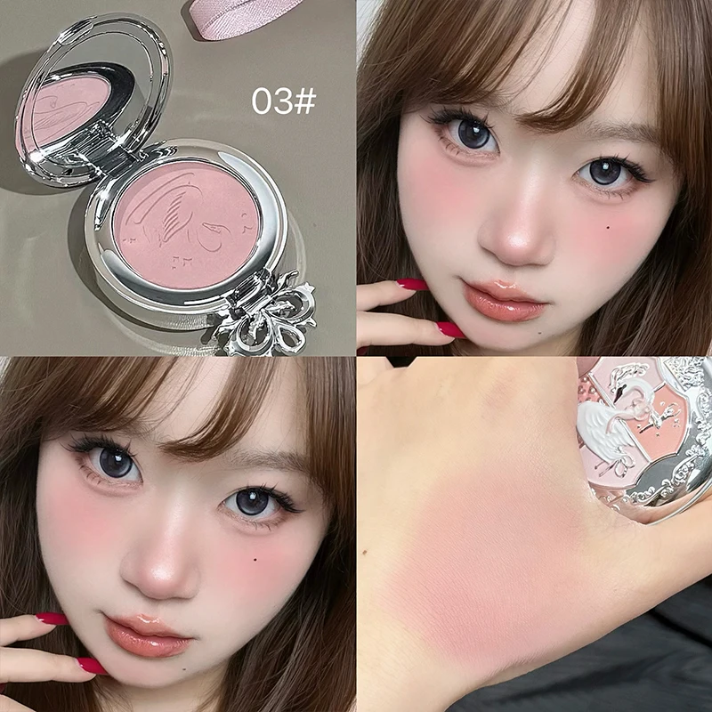NICEKEY Monochrome Blush Palette Lasting Matte Peach Rouge Rose Red Cheek Tint Blush Powder Natural Makeup Contouring Eyeshadow gallery 3