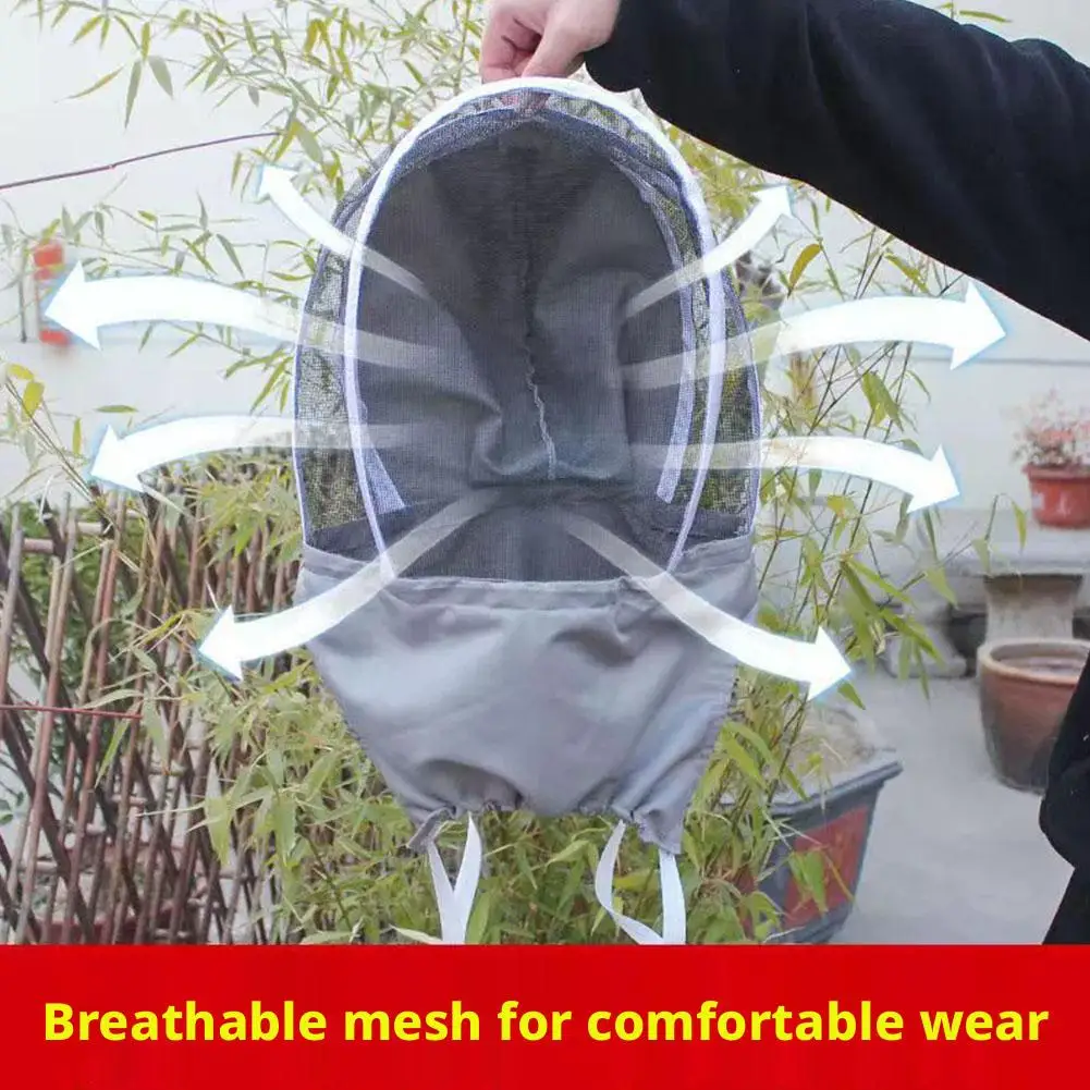 Professional Beekeeper Protective Hat & Veil High-Definition Mesh for Clear Vision Full Head & Neck Protection Anti-Bee Mask view 6
