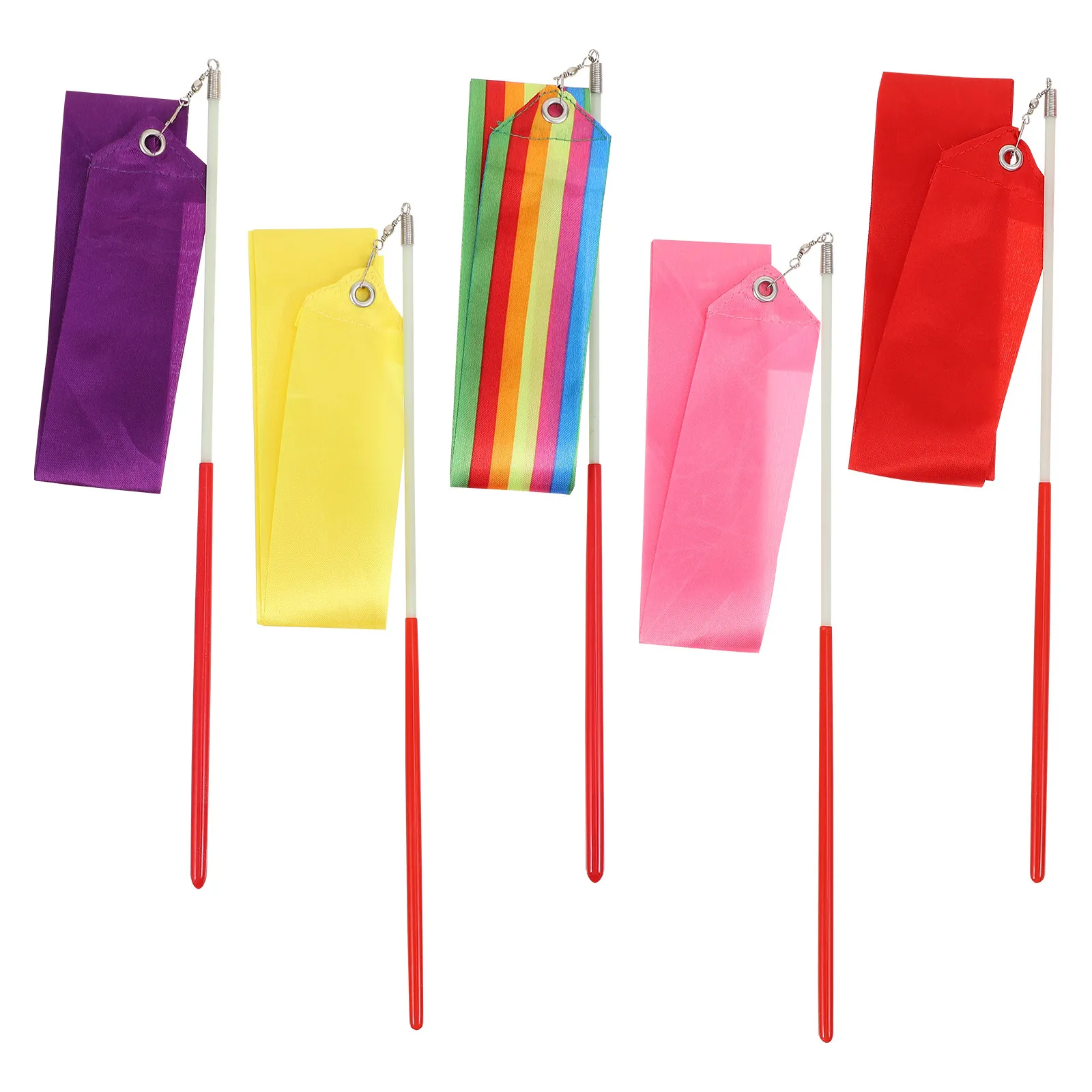 5Pcs Premium Dancing Gymnastics Ribbons Colorful Art Streamers Rhythmic Ribbon for Rhythmic Gymnastics Dance Streamer