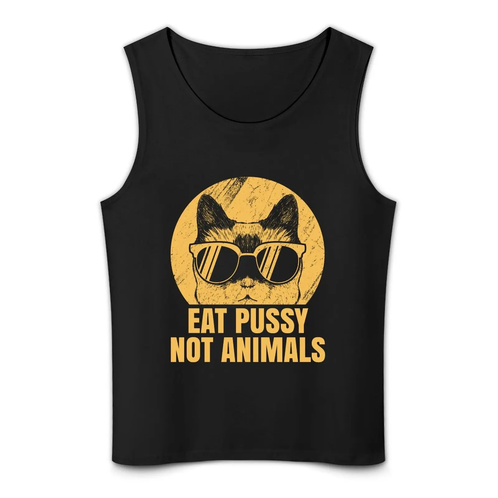 Eet Poesje, Geen Dieren-Veganistische Kat Tank Top Gym Shirt Man Vesten Mouwloze Gymshirts Man