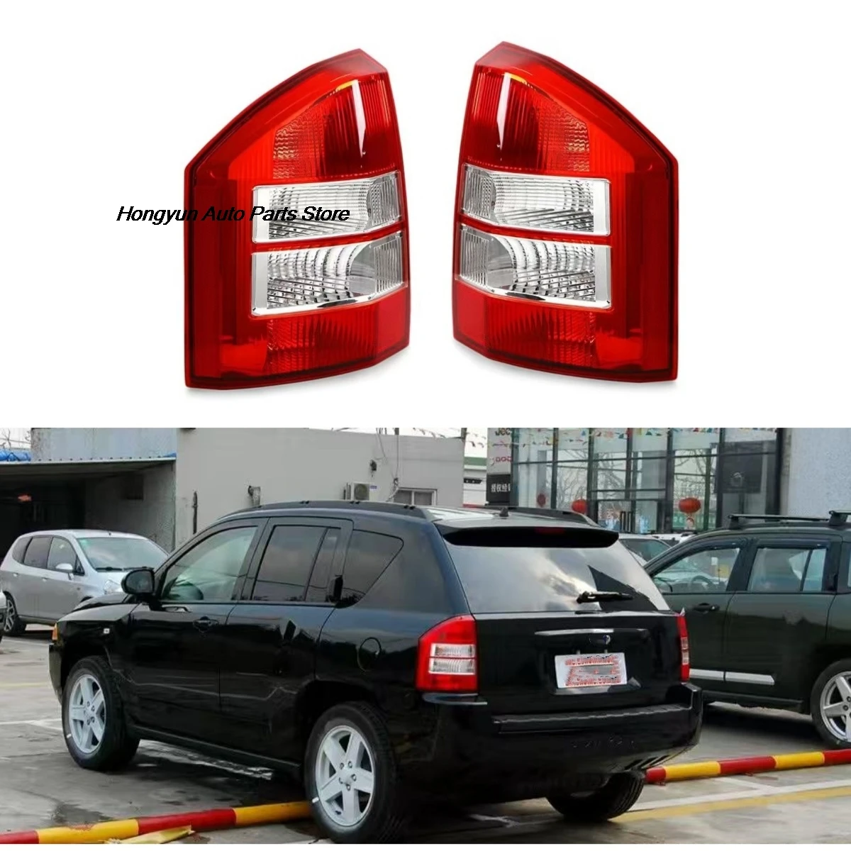 

For Jeep Compass 2007 2008 2009 2010 Fog Turn Signal Auto Parts Brake Lamp Shade Without Bulb Car Rear Tail Light Cover