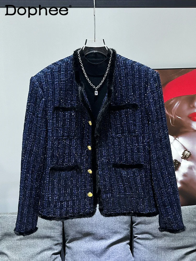 

Fashion Popular Loose Versatile Tweed Small Fragrant Long Sleeve Coat 2024 New Casual Fashion Male Temperament Men's Chic Jacket