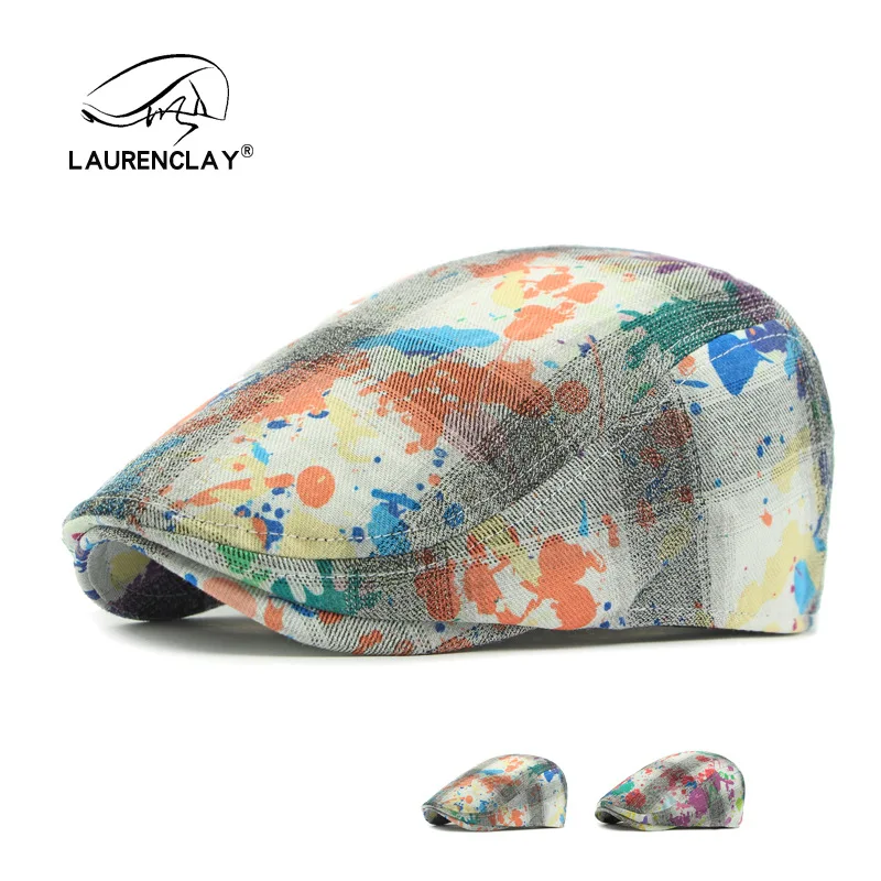 Western  Retro Graffiti Beret Casual Hat  Women Berets Fashion Sunlight Hat for mens