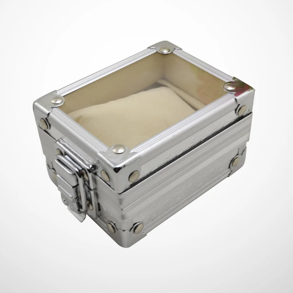 

Metal Transparent Lid Watch Rustproof Jewelry Storage Display Case Gift Unisex Watch Storage Box Case Display Box