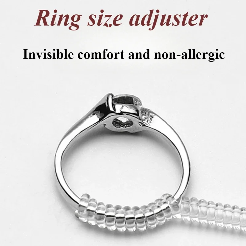 4Pcs Ring Size Adjuster Silicone Guard Invisible Resizer Jewelry Repair Tool for Loose Rings Tightener Women Men Wedding Band
