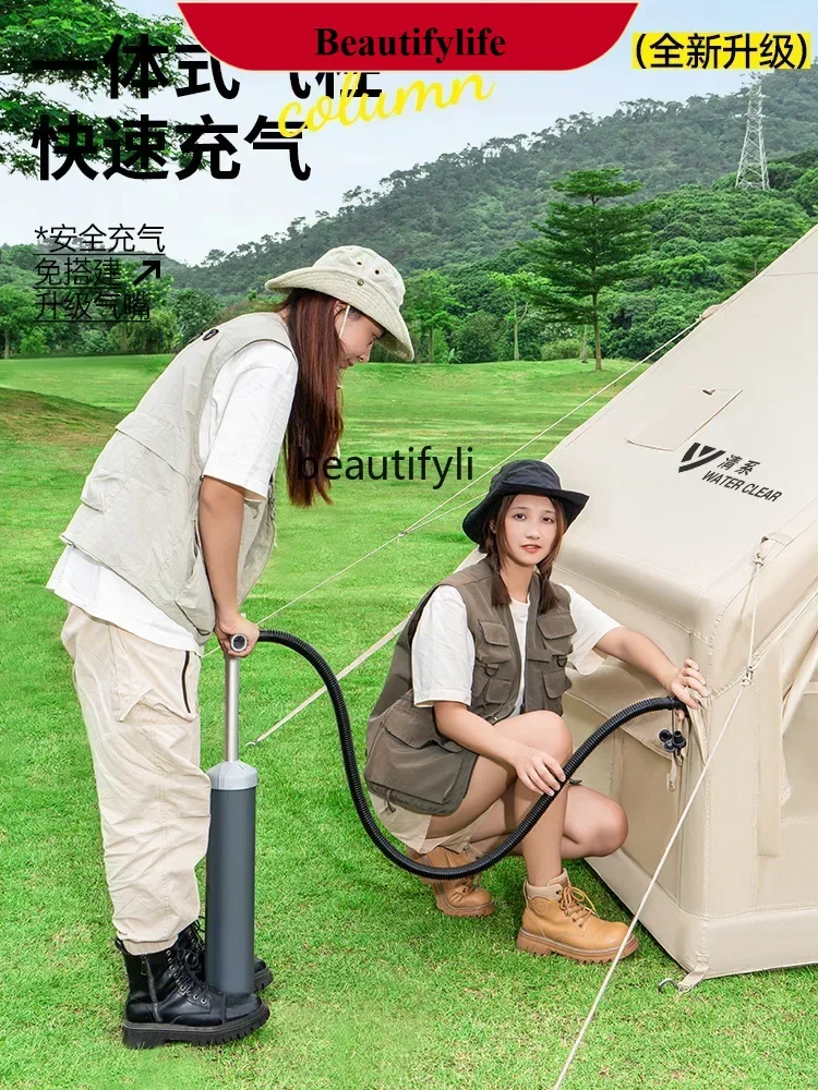 Inflatable Tent Outdoor Camping Full Set Instrument Thickened Sun Block Outdoor Overnight Rain-Proof Camping Tent  H