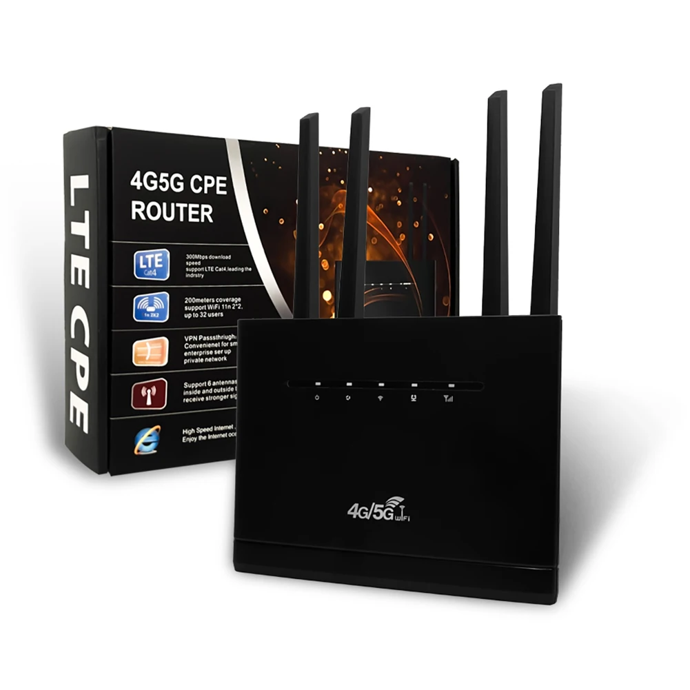 4G CPE Router 4G WIFI Router 300Mbps with SIM Card Slot Wireless Modem RJ45 WAN LAN WIFI Router Modem Support 32 Users for Home