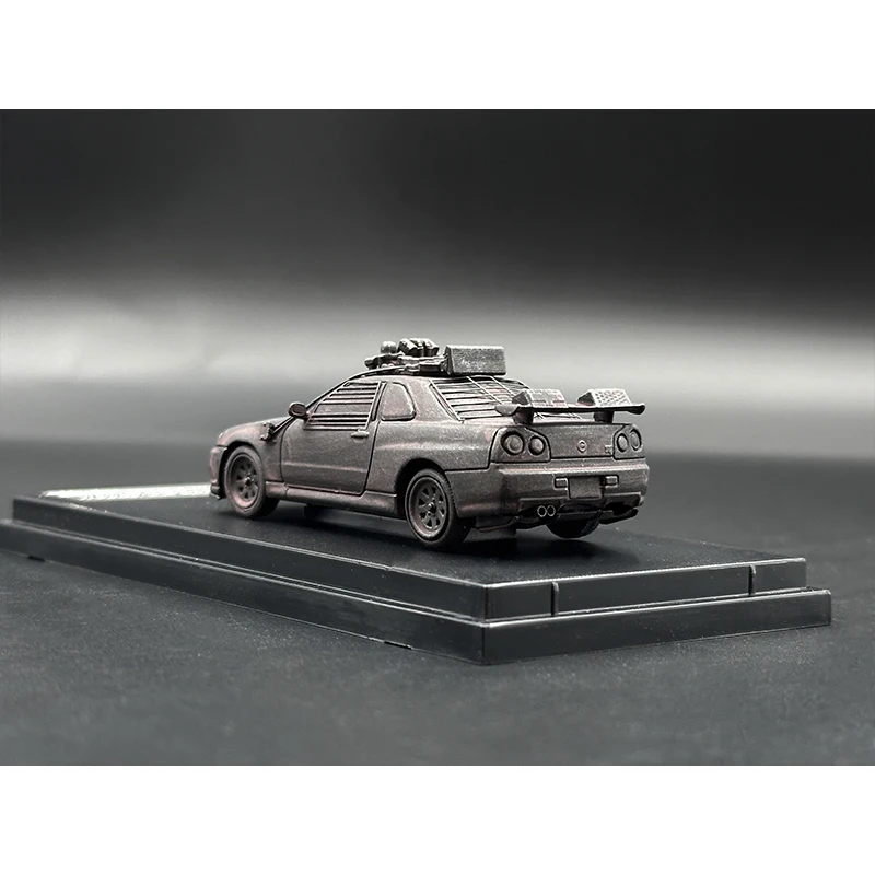 SH 1:64 Skyline GTR R34 Doomsday Wasteland Diecast Diorama Model Collection Miniature Carros Toys Stance Hunters