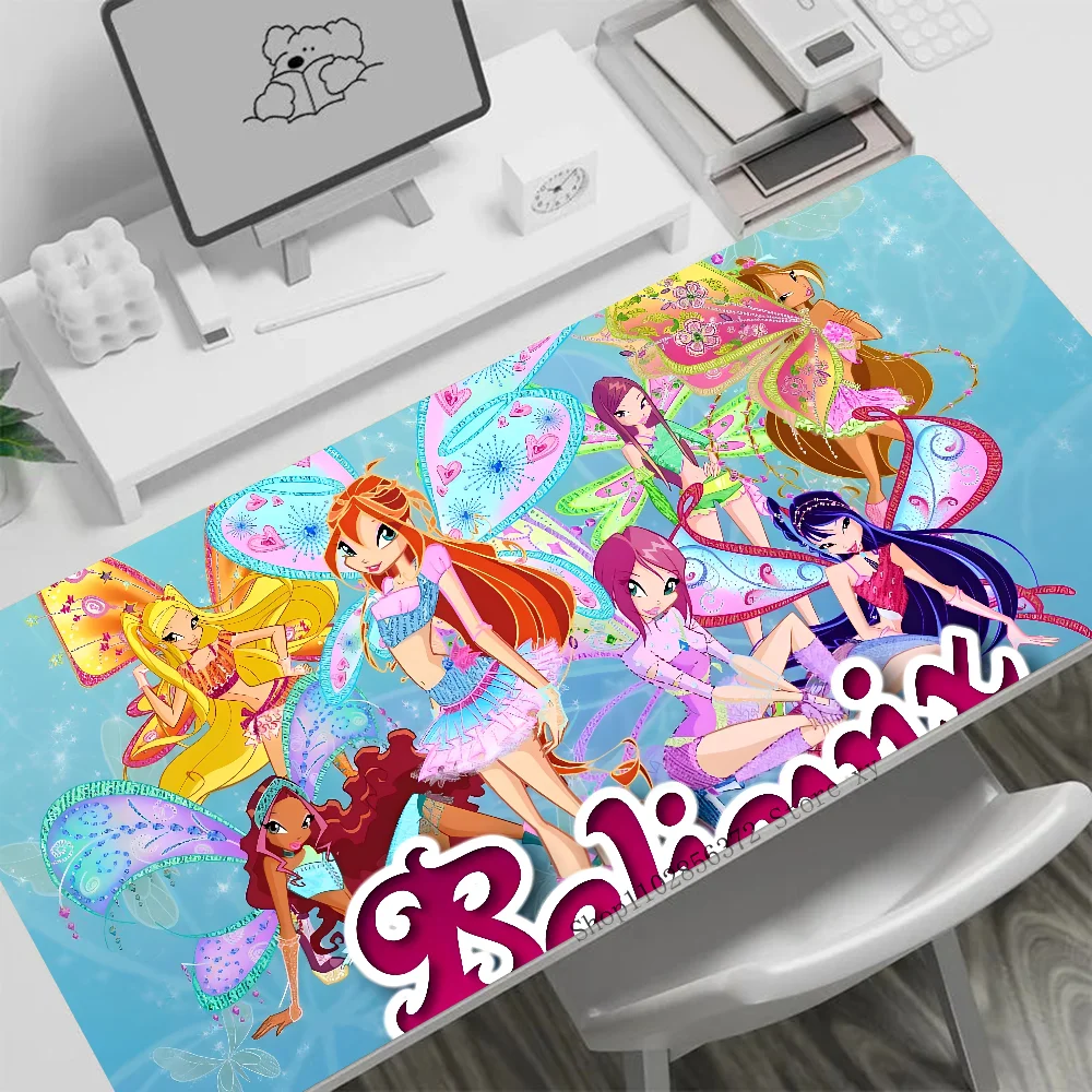 Anime W-Winx Club Mousepad Large Gaming Mouse Pad LockEdge Thickened Computer Keyboard Table Desk Mat