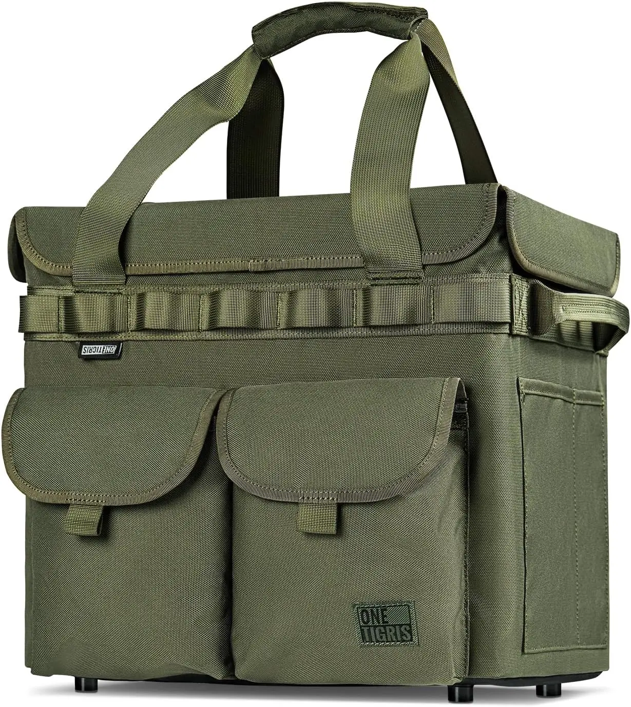 

25L Collapsible Tactical Tote Bag with Lid for Outdoor Camping Travel Picnic Garage Trunk Organizer