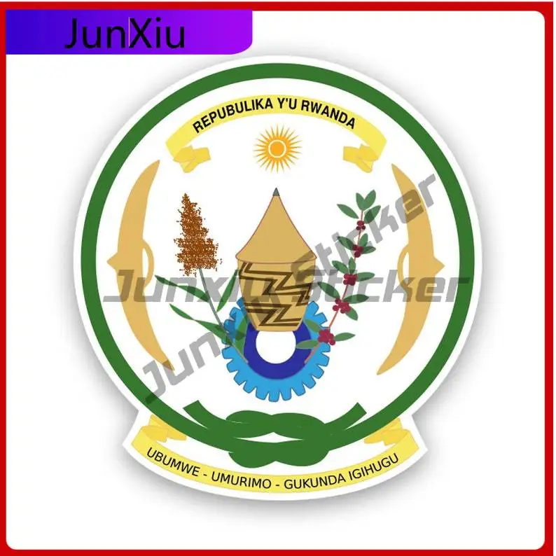 

Rwandan Seal Sticker Uv Protected Rwanda Flag Rwa Rw Coa Car Sticker Vinyl Decal Waterproof Durable For Car Window Laptop Bumper