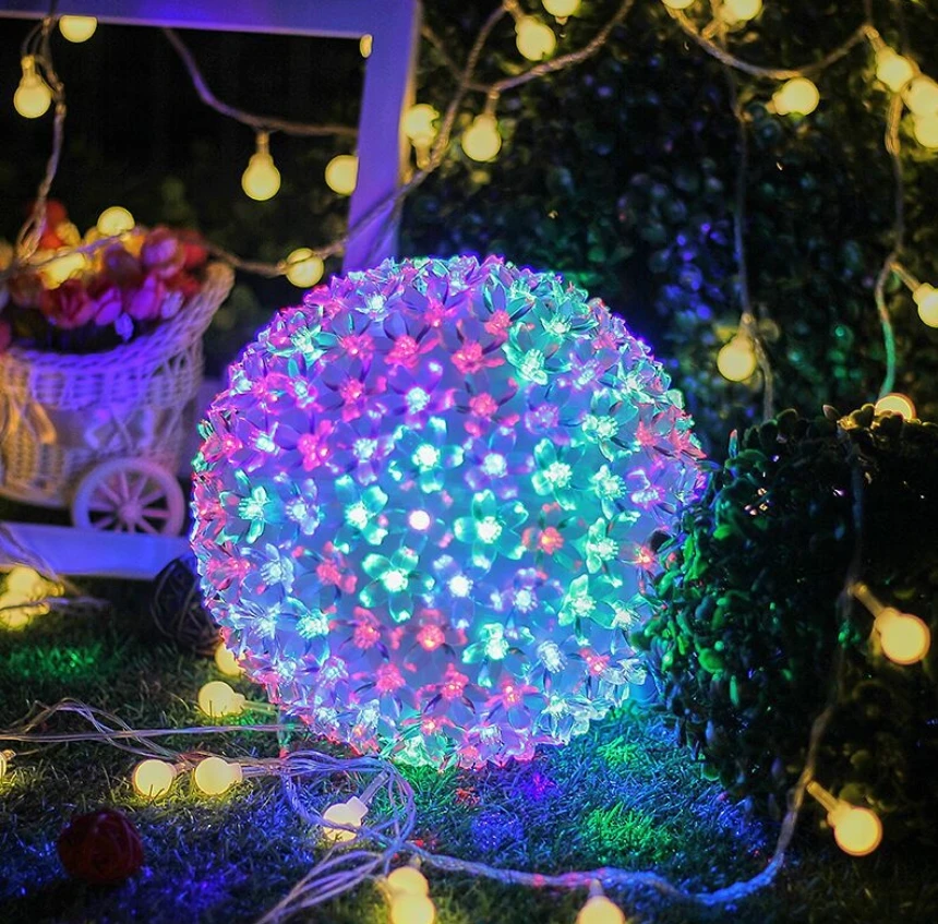 led cherry blossom ball light holiday Christmas decorative atmosphere colored lamp decoration often bright with flash ball light