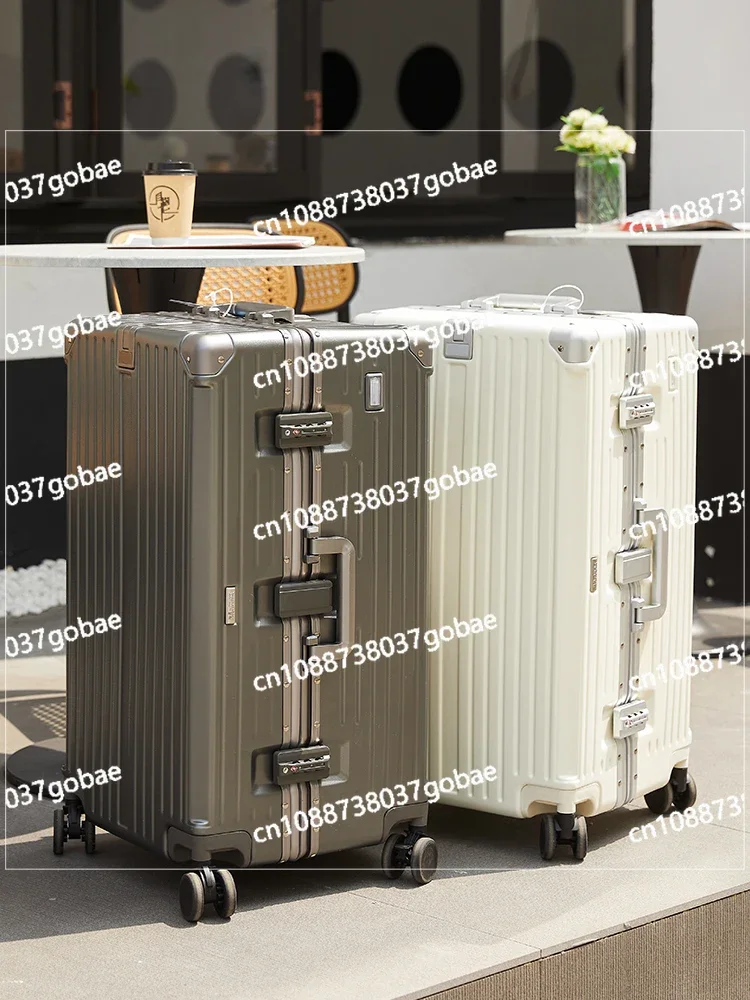 Suitcase Universal Wheel Aluminum Frame Trolley Case 20 Boarding Case 24 Student 26-inch Suitcase Bag Male Password Leather