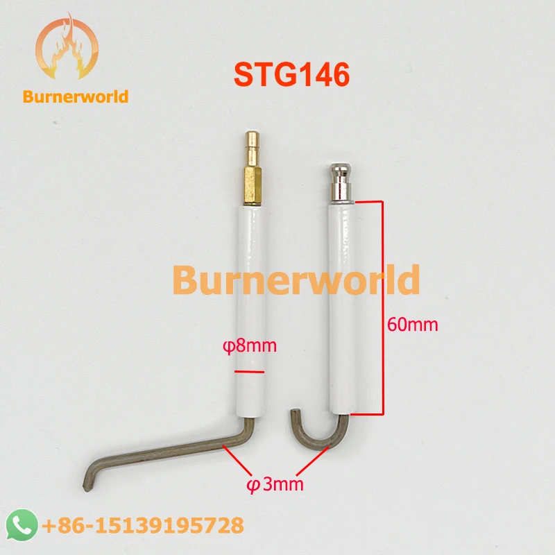 

Improved version Bentone STG146 Burner Ignition electrode Ion probe Flame Detection Probe needle diameter 3mm