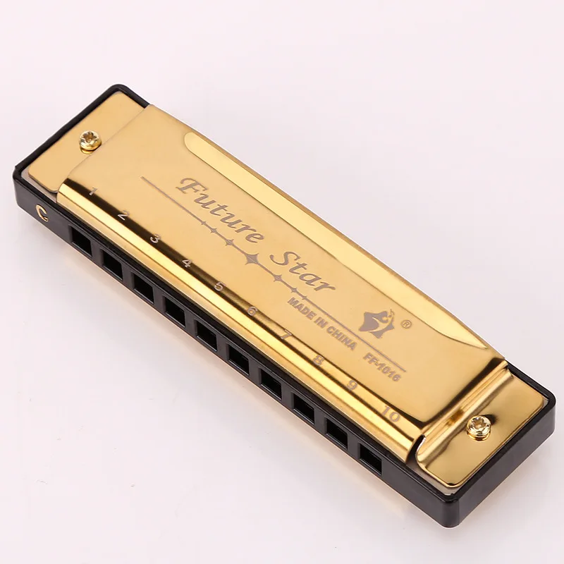 10 Hole Harmonica Professional C Tone Harmonicas Adults Beginners Full Syllable Harmonicas Transverse Woodwind Instruments