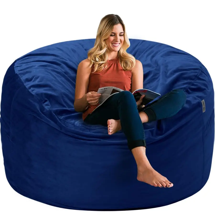 

Bean Bag Chair 3Ft Luxurious Velvet Ultra Soft Fur with High Rebound Memory Foam Bean Bag Chairs for Adults Plush Lazy Sofa with
