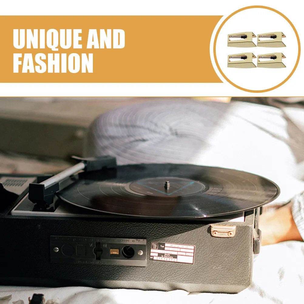 4 Stück Ersatz-Plattenspielerstifte für Schallplattenspieler, High-Fidelity-Klang, ABS- und Aluminiumkonstruktion, einfach zu montieren