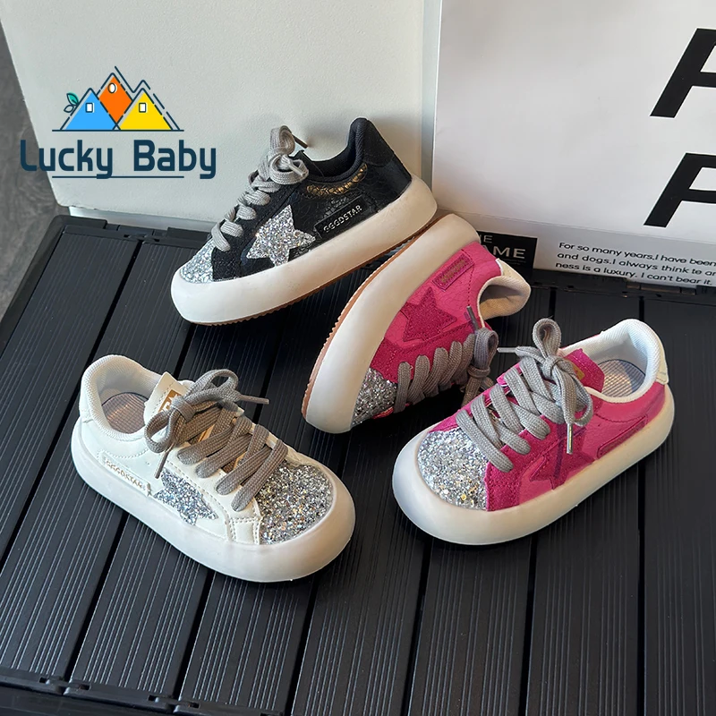 

Children's Casual Sneakers 2025 Spring Autumn New Style Women's Five-Star Board Shoes Lightweight Versatile White Shoes
