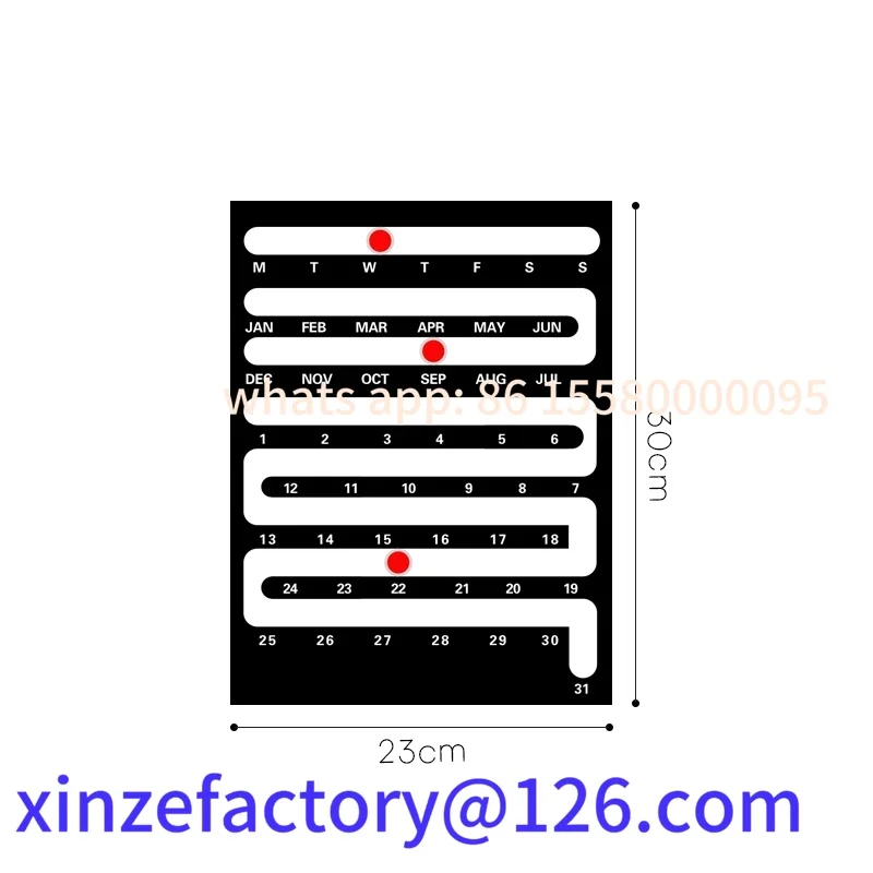 Customizable Nordic Style New Calendar Desktop Home Ornament Creative Acrylic Wall-Mounted