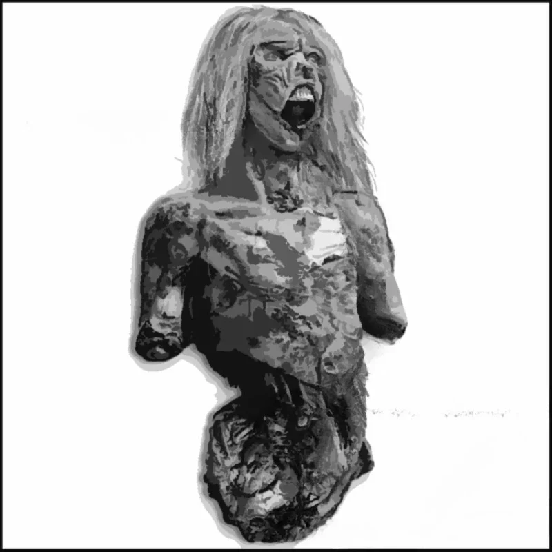 

Halloween horror half-body zombie, foam material character model, haunted house secret room arrangement hanging decorative props