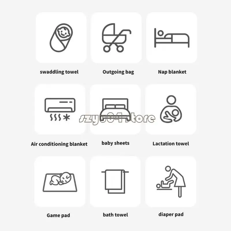 4X7D Baby Bath Towel Soft Absorbent Lovely Print Design Swaddles Blanket for Newborns