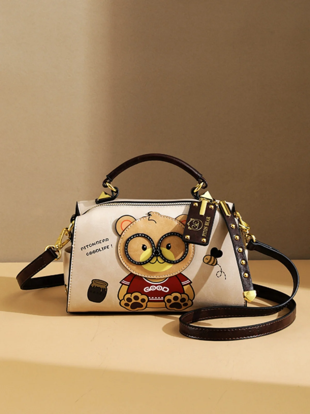 

Trendy Bear Design Crossbody Bag Single oulder Handbag Women's Faion Accory Small Square Bag Casual Carryall