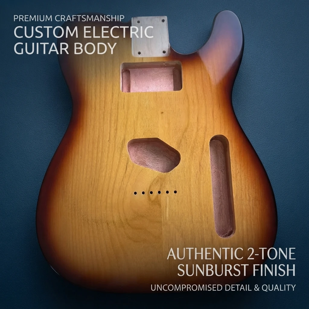 TL Style Electric Guitar Body Gloss Polyester Finish Sunburst Color Guitar Replacement Part With Pickguard Cavity Route Craft