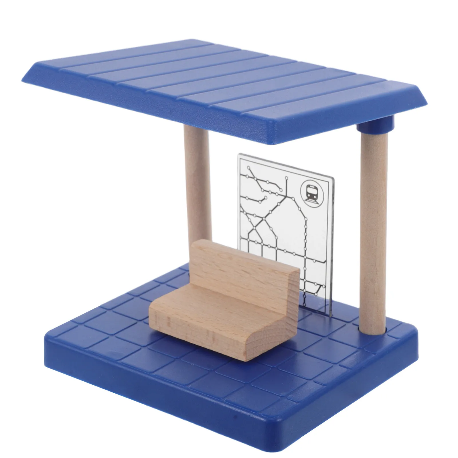 

Wooden Railway Station Creative Train Set Educational Railway Layout Accessories Kids Track Scene Building Train Track Pieces