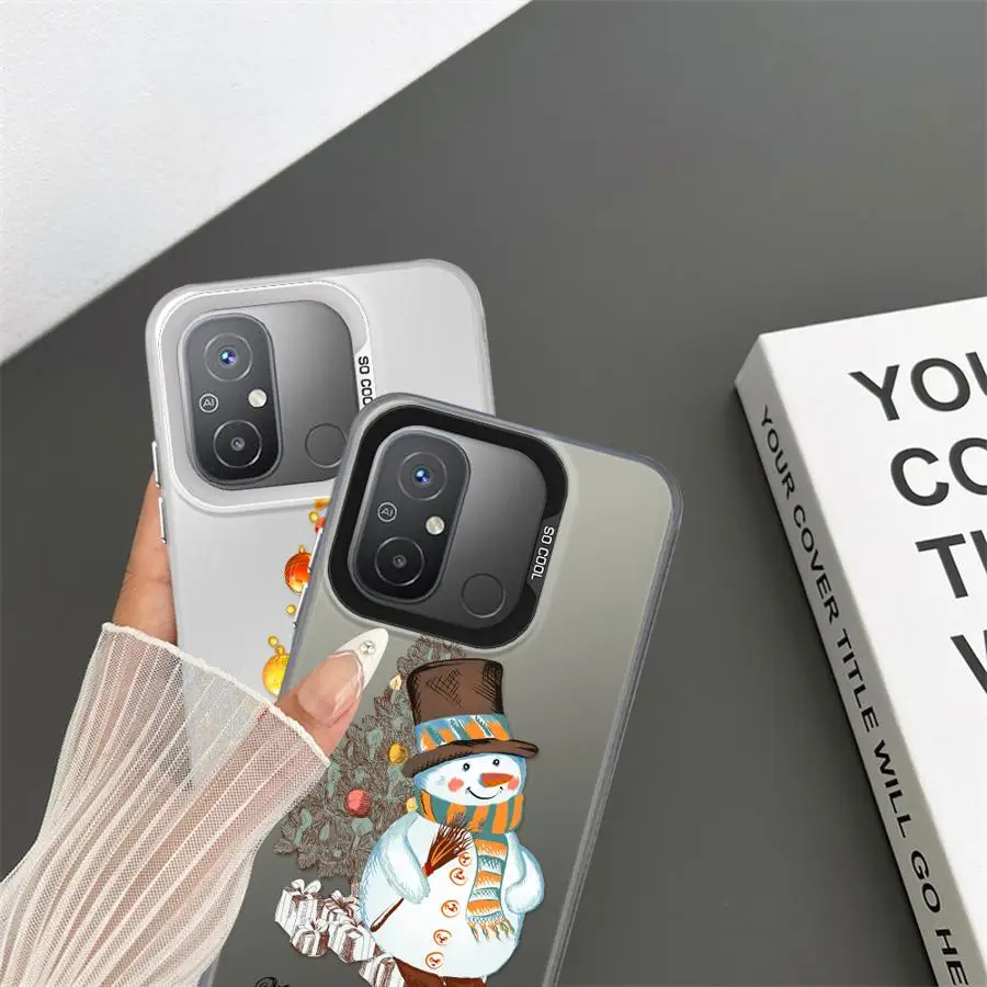 Capa de telefone colorida árvore de Natal para Xiaomi Poco C51 X3 NFC X3 Pro C61 C50 Shell