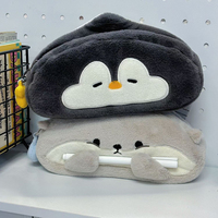 Cartoon Little Otter Penguin shark Kapibala Plush Pen Bag Large Capacity Pencil Case Stationery School Supplies Stationery Bag