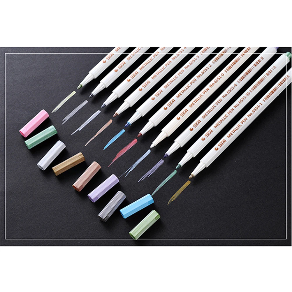 

Metal Pen Paint Fancy Metallic Marker Pens Colored Golden and Markers Artist Coloring