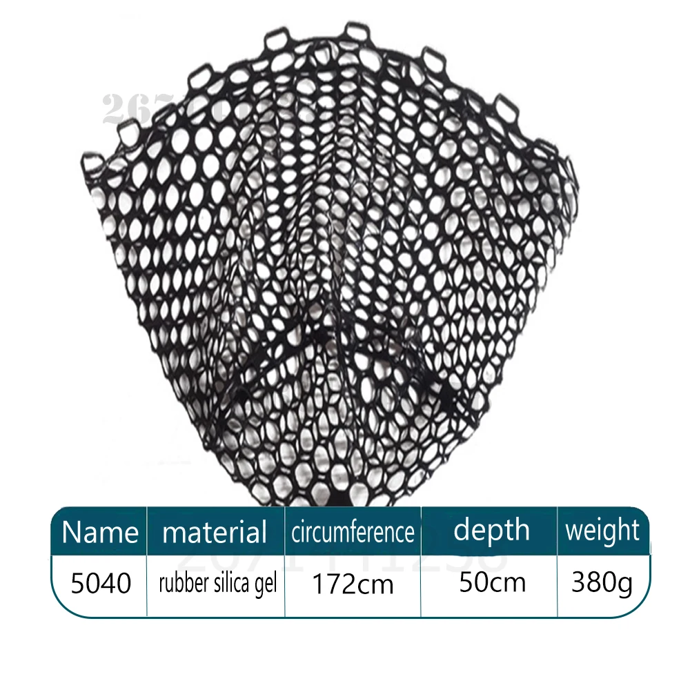 NONE 30/50/60/70 cm Tiefe Mesh Kescher Silikon Fischernetz Kopf Langlebig Fliegen Angeln Ersatz Mesh Net angeln Zubehör Werkzeug 8