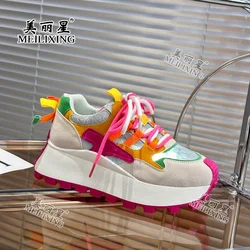 Spring Breathable Mesh Sneakers for Women Low Lace-Up Casual Sports Shoes Outdoor Comfortable Female Trainers Ladies Vulcan