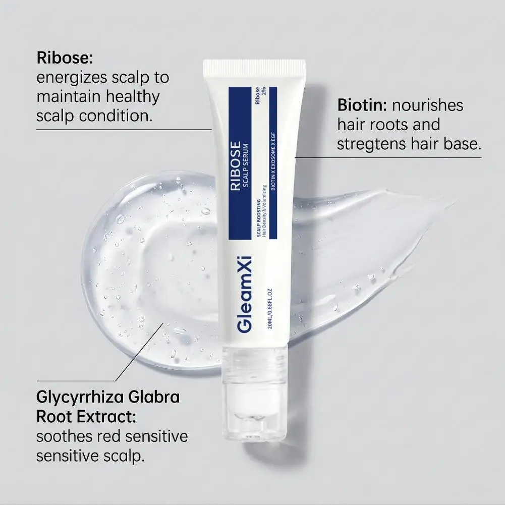 Scalp Roller Serum 20ml 3 Bead Massage Biotin Hair Care Volumizing Essence Portable Nourishing Non Greasy Nourishing Serum