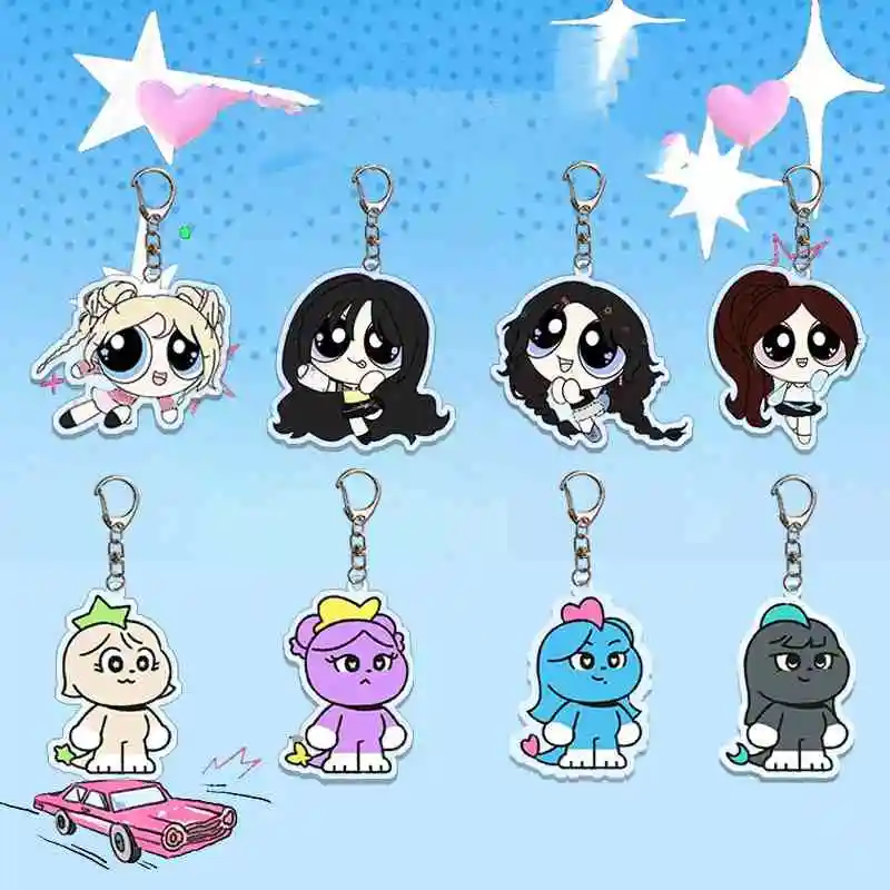 KPOP Idols Cartoon Porte-clés, Haute Qualité, Acrylique, Pendentif, NINGNING, WINTER, GISELLE KARHR, Sac, Accessoires, Cadeaux, 4Pcs, Ensemble