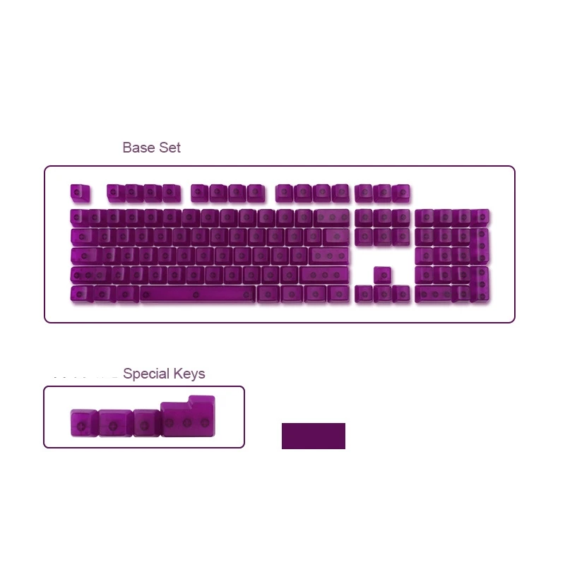 

104 keys transparent ABS keycaps mechanical keyboard OEM shape without engraved backlight RGB transparent keycaps