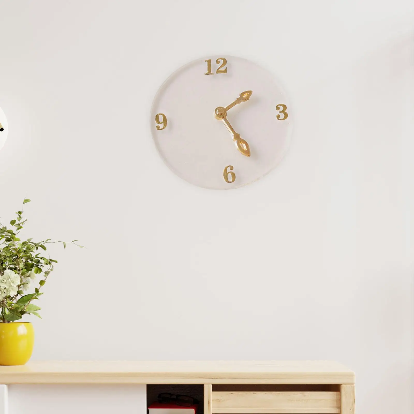 Mini relógio modelo transparente casa de bonecas decoração acessórios móveis para casa de bonecas para