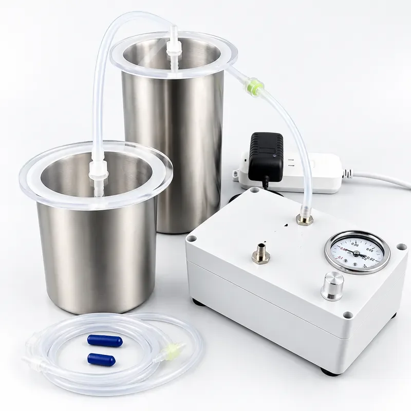 Electric Vacuum Pump -80KPa Adjustable Flow Rate Stainless Steel Vacuum Defoaming Tank 700 1000 1400ml Laboratory Degassing