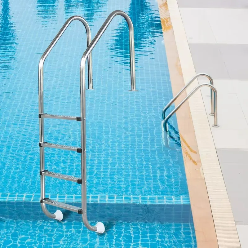 

Custom Stainless Steel Swimming Pool Ladder Polished Anti-Slip Steps For Home Outdoor Pools