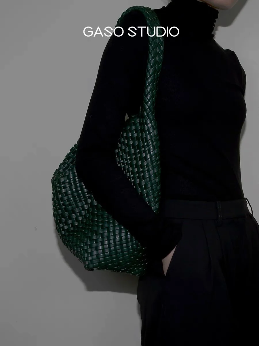 Leichte, luxuriöse, handgefertigte, gewebte PU-Tasche, Designer-Tasche mit Tragegriff, tägliche Pendeltasche für Damen, einzelne Umhängetasche, Freizeit- und Outdoor-Reisetasche – Detail 13