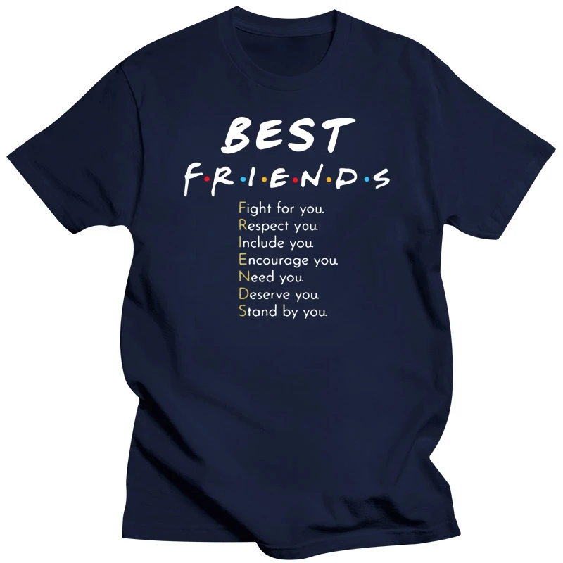 Best Friend Day Funny Friend Tv Show Lovely Relationship Black T-Shirt S-3Xl Confortable Tee Shirt