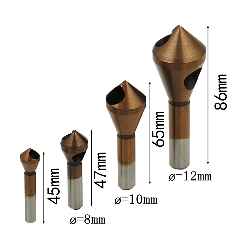 QSTEXPRESS HSS CO M35 Countersink Deburring Drill Bit Metal Taper Stainless Steel Hole Saw Cutter Chamfering Power Drill Tool