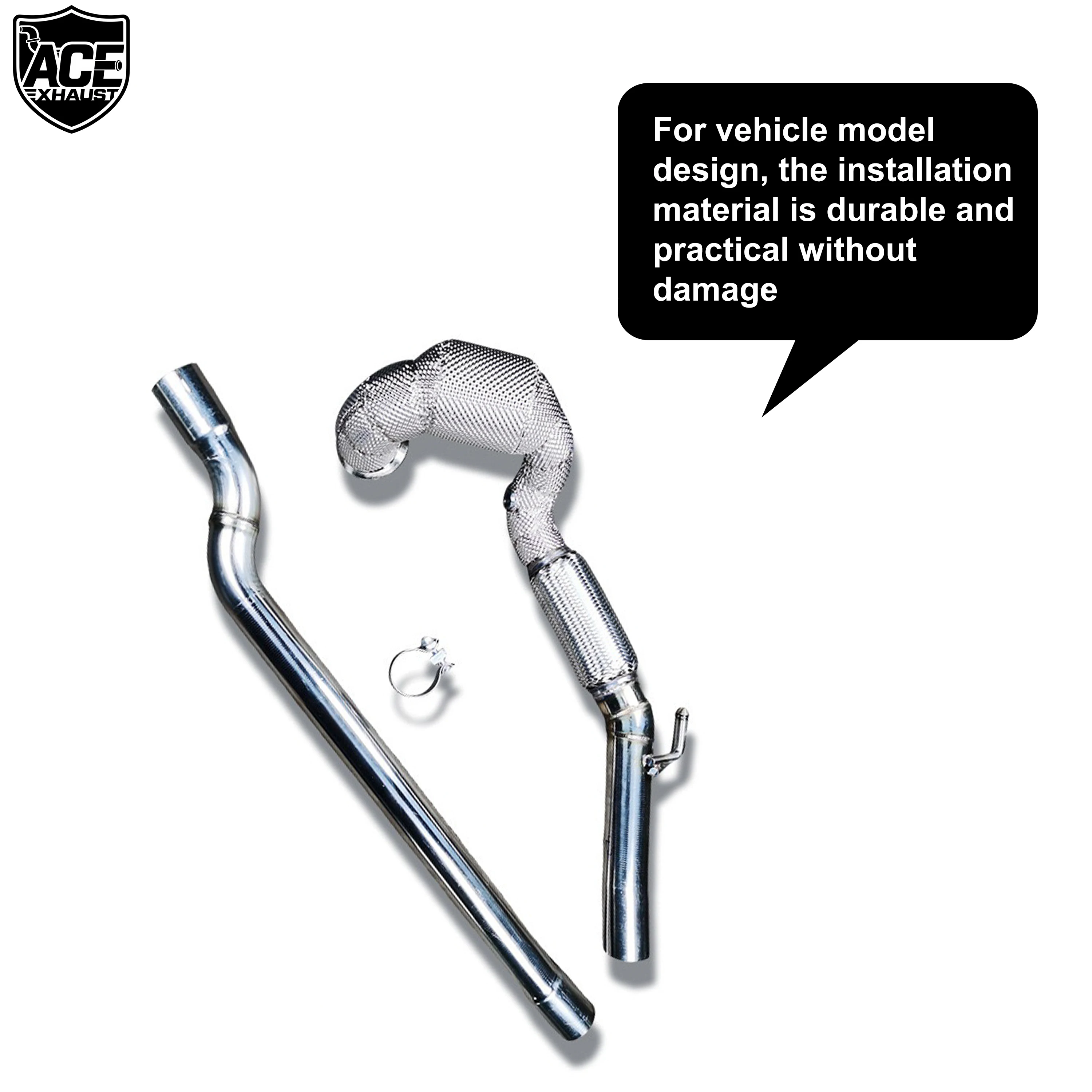 ACE Passend für Audi Q3 2.0T Edelstahl-Downpipe ohne Druckgeräusch Plug & Play Hochwertiges Leistungs-Auspuffrohr – Detail 5
