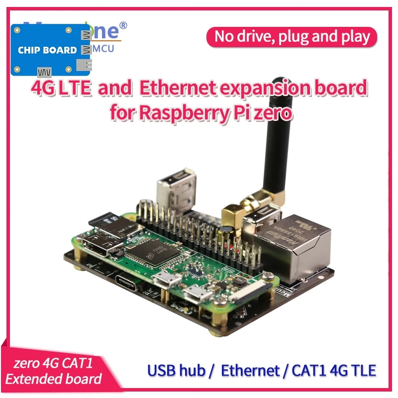 

4G LTE and 100Mbps Ethernet expansion board for Raspberry Pi zero zeroWH